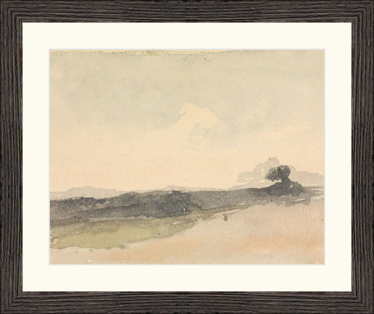 Framed Hilly. Frame: Rustic Black. Paper: Rag Paper. Art Size: 11x14. Final Size: 15'' X 18''