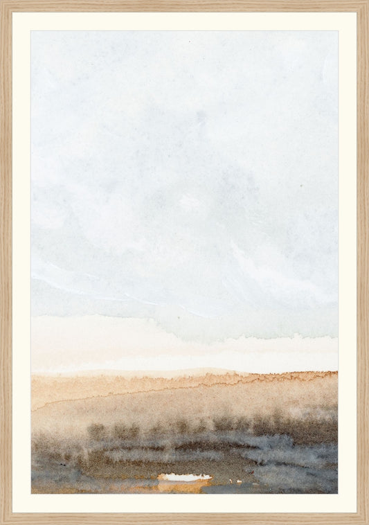 Uploaded Art:Rust Landscape set 3 20x30 Center copy.jpg. Frame: Natural Oak. Paper: Rag Paper. Art Size: 30x20. Final Size: 34'' X 24''