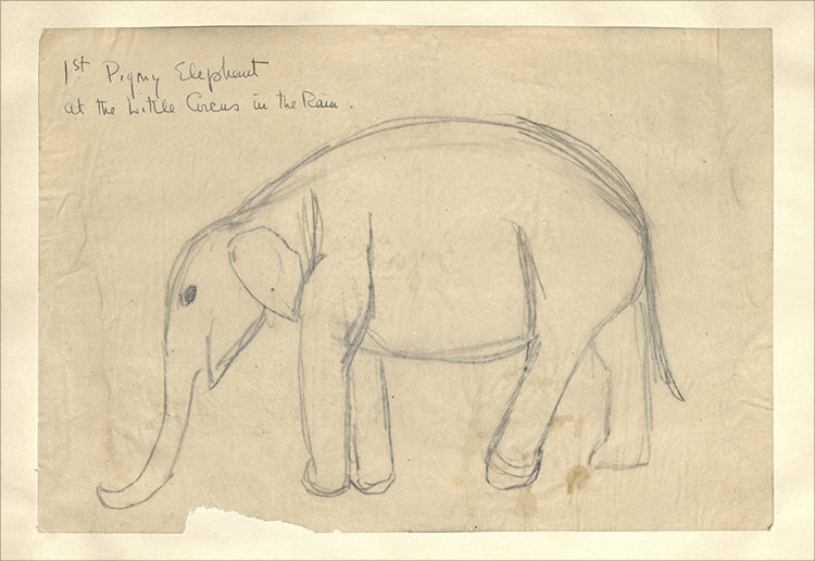 Framed Elephant. Frame: No Frame. Paper: Rag Paper. Art Size: 11x16. Final Size: 11'' X 16''