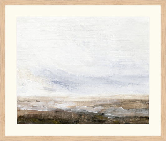 Framed Dunes. Frame: Natural Wood. Paper: Rag Paper. Art Size: 17x21. Final Size: 22'' X 26''