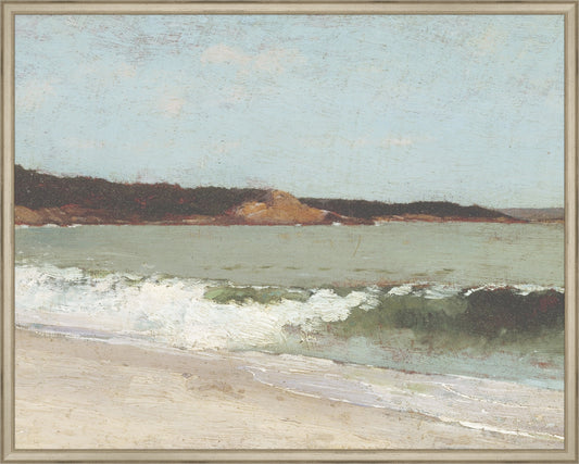 Framed Eagle Head Beach. Frame: Traditional Silver. Paper: Rag Paper. Art Size: 23x29. Final Size: 24'' X 30''