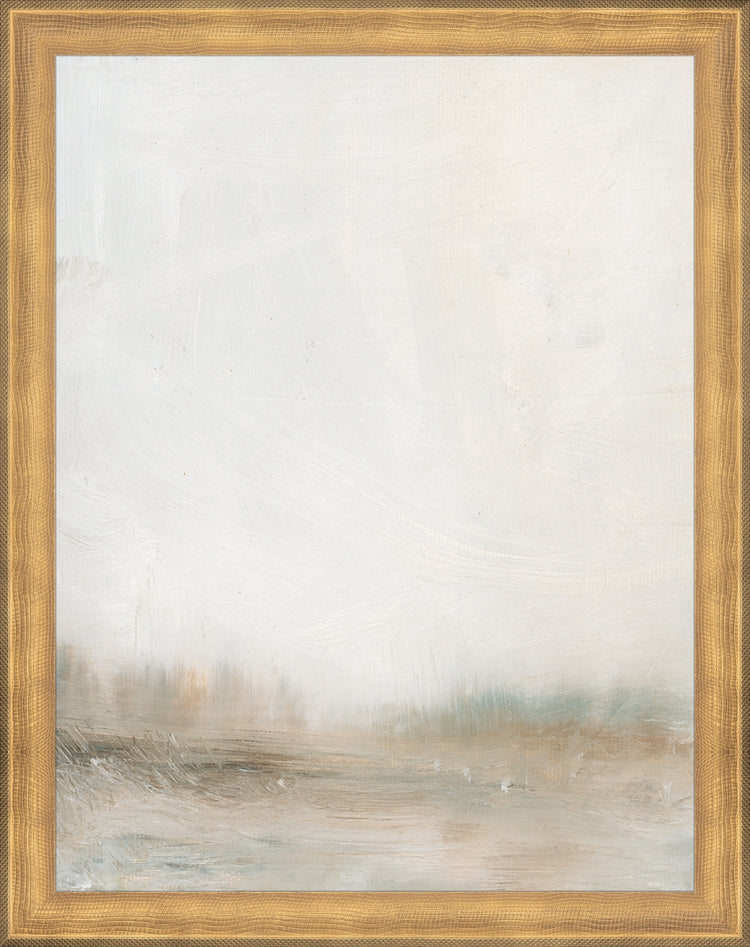 Framed Hazy Landscape. Frame: Timeless Gold. Paper: Rag Paper. Art Size: 13x10. Final Size: 14'' X 11''