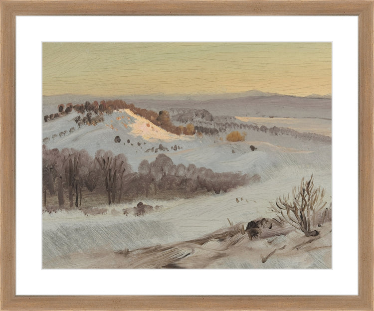 Framed Mountain View. Frame: Coffee. Paper: Rag Paper. Art Size: 11x14. Final Size: 15'' X 18''