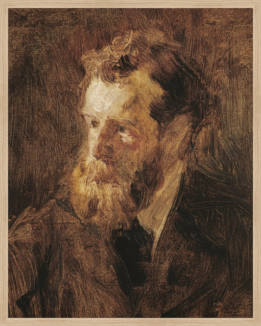 Framed EDMOND. Frame: Natural Oak. Paper: Rag Paper. Art Size: 29x23. Final Size: 30'' X 24''