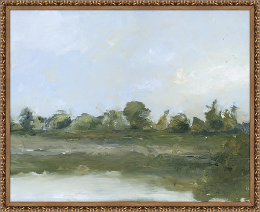 Framed Summer Morning. Frame: Gold Ornate. Paper: Rag Paper. Art Size: 24x30. Final Size: 26'' X 32''