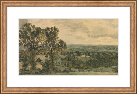 Framed Fairy Tale Countryside. Frame: Timeless Bronze. Paper: Rag Paper. Art Size: 7x12. Final Size: 11'' X 16''