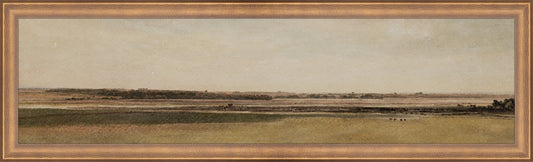 Framed Rust Meadow. Frame: Timeless Bronze. Paper: Rag Paper. Art Size: 6x23. Final Size: 7'' X 24''