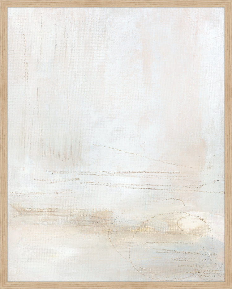 Framed Hazy Rain. Frame: Natural Oak. Paper: Rag Paper. Art Size: 29x23. Final Size: 30'' X 24''