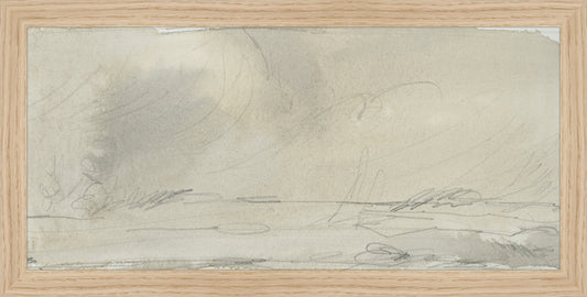 Framed Watercolor Landscape Study II. Frame: Natural Oak. Paper: Rag Paper. Art Size: 7x15. Final Size: 8'' X 16''