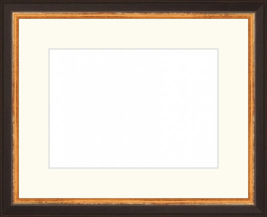 Traditional Black and Gold Frame. Opening Size: 5x7. Final Size: 9'' X 11''