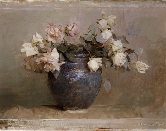 Framed Vase of Roses. Frame: No Frame. Paper: Rag Paper. Art Size: 11x14. Final Size: 11'' X 14''