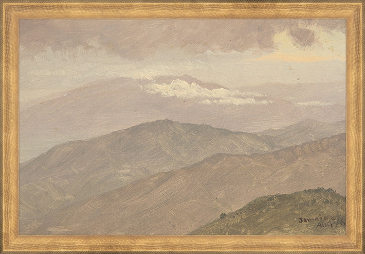 Framed Vintage Mountainscape. Frame: Timeless Gold. Paper: Rag Paper. Art Size: 10x15. Final Size: 11'' X 16''