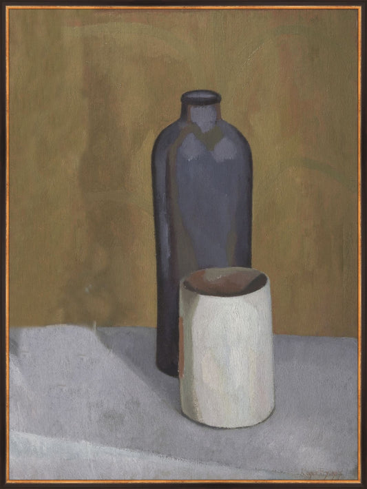 Framed Still Life Vases. Frame: Traditional Black and Gold. Paper: Rag Paper. Art Size: 39x29. Final Size: 40'' X 30''