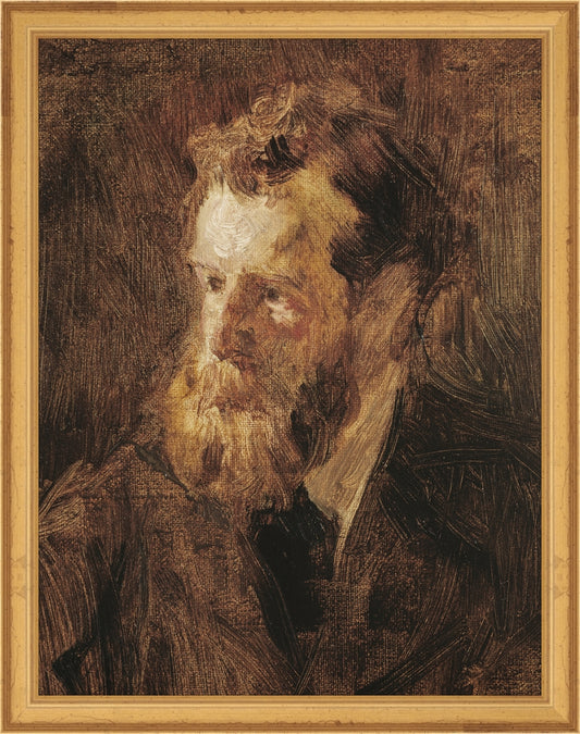 Framed EDMOND. Frame: Traditional Gold. Paper: Rag Paper. Art Size: 13x10. Final Size: 14'' X 11''