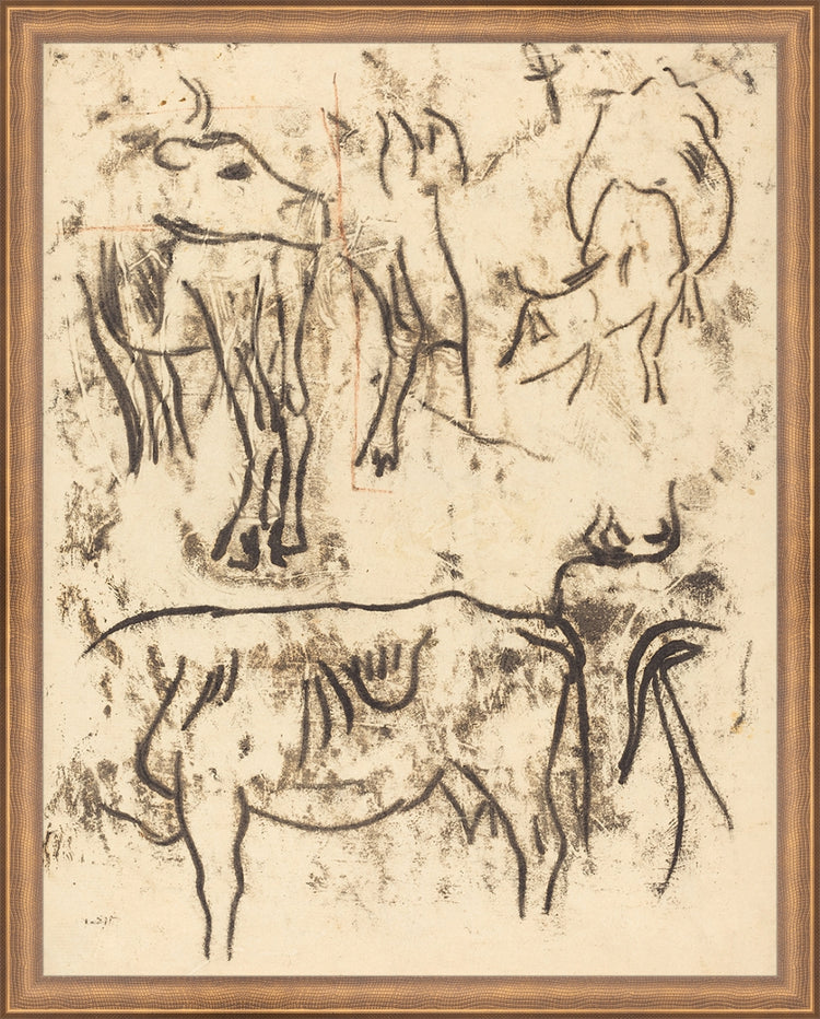 Framed Herd Study. Frame: Timeless Bronze. Paper: Rag Paper. Art Size: 19x15. Final Size: 20'' X 16''