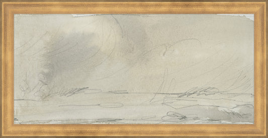 Framed Watercolor Landscape Study II. Frame: Timeless Gold. Paper: Rag Paper. Art Size: 7x15. Final Size: 8'' X 16''