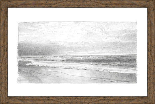 Framed Seascape 2. Frame: Dark Walnut. Paper: Rag Paper. Art Size: 9x14. Final Size: 10'' X 15''