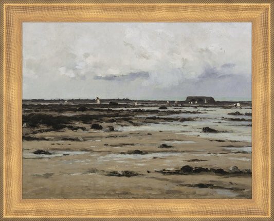 Framed LOW TIDE. Frame: Timeless Gold. Paper: Rag Paper. Art Size: 7x9. Final Size: 8'' X 10''