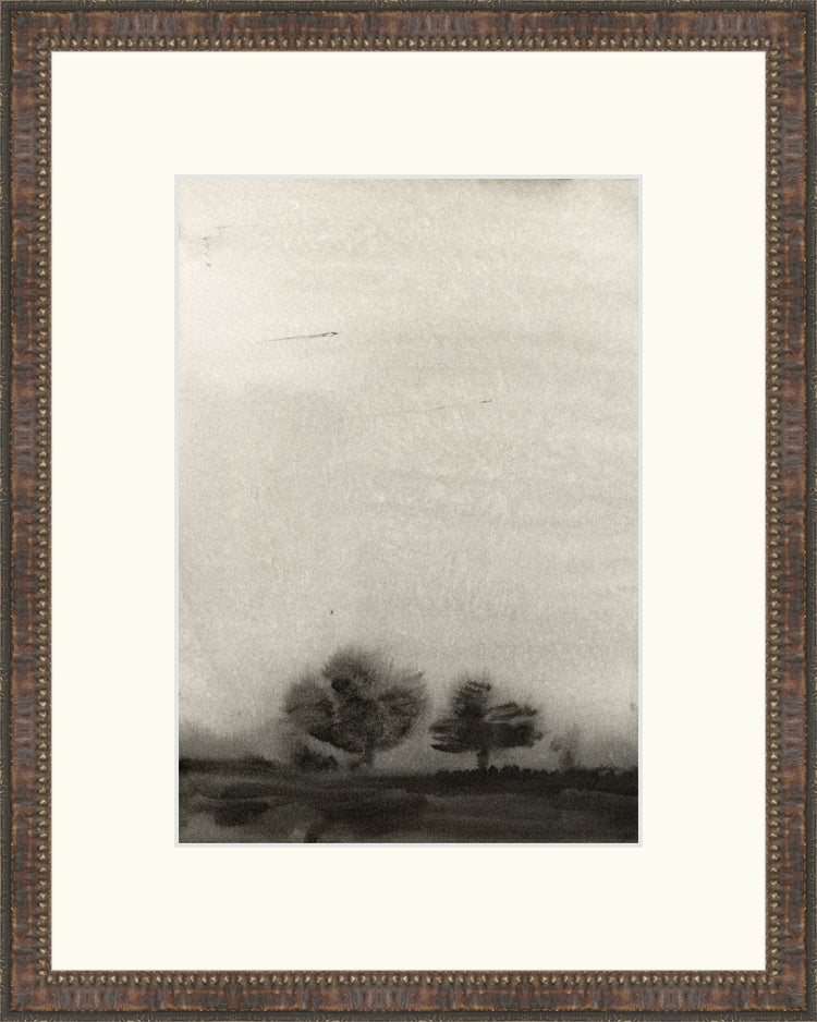 Trees In The Mist Frame: Brown Beaded. Paper: Rag Paper. Art Size: 10x7. Final Size: 15'' X 12''