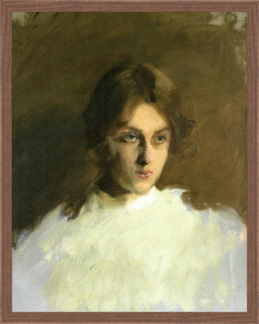 Framed Portrait VI. Frame: Dark Walnut. Paper: Rag Paper. Art Size: 19x15. Final Size: 20'' X 16''