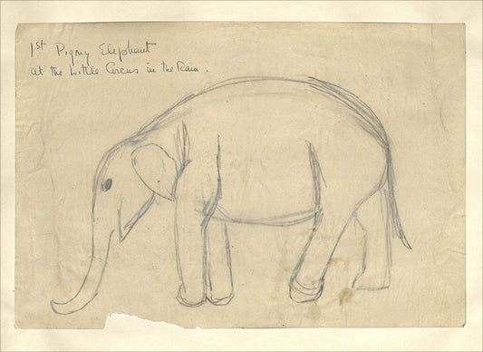 Framed Elephant. Frame: No Frame. Paper: Rag Paper. Art Size: 8x11. Final Size: 8'' X 11''