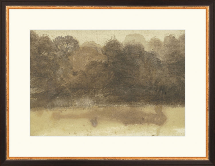 Framed Melancholy of Autumn. Frame: Traditional Black and Gold. Paper: Smooth Paper. Art Size: 9x13. Final Size: 14'' X 18''