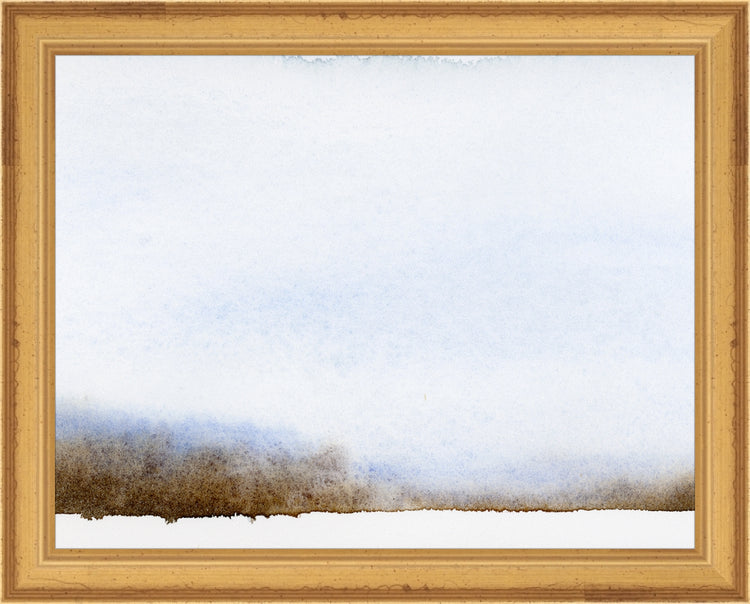 Framed Moody Winter. Frame: Traditional Gold. Paper: Rag Paper. Art Size: 7x9. Final Size: 8'' X 10''