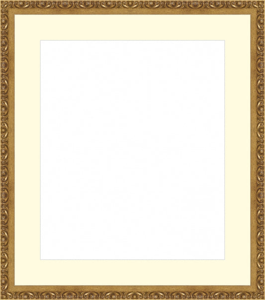 Gold Ornate Frame. Opening Size: 19x16. Final Size: 26'' X 23''