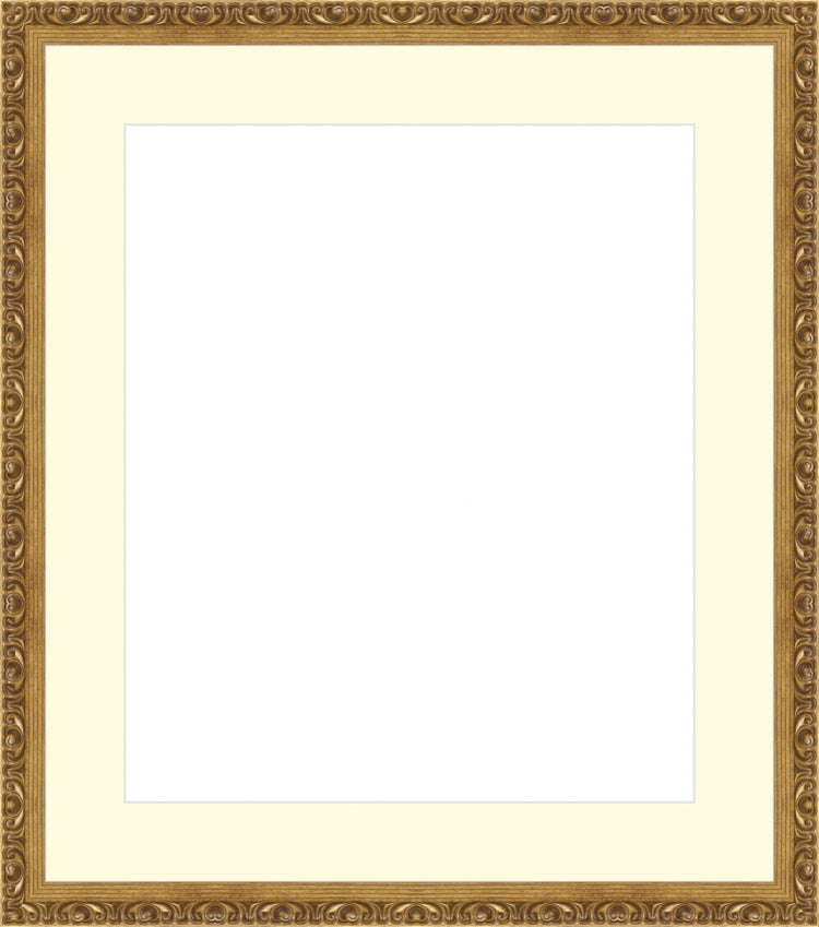 Gold Ornate Frame. Opening Size: 19x16. Final Size: 26'' X 23''