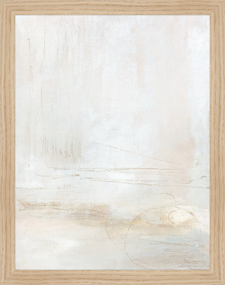 Framed Hazy Rain. Frame: Natural Oak. Paper: Rag Paper. Art Size: 13x10. Final Size: 14'' X 11''