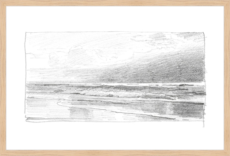 Framed Seascape 1. Frame: Natural Wood. Paper: Smooth Paper. Art Size: 20x30. Final Size: 21'' X 31''