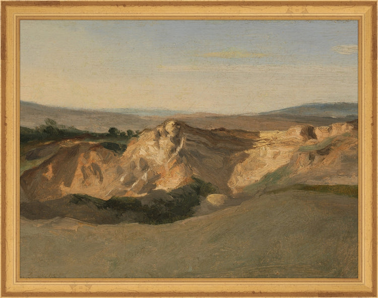 Framed Campagna. Frame: Traditional Gold. Paper: Rag Paper. Art Size: 10x13. Final Size: 11'' X 14''