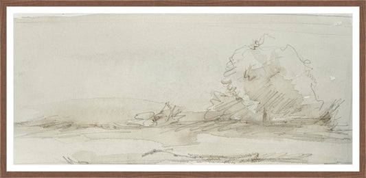 Framed Watercolor Landscape Study III. Frame: Dark Walnut. Paper: Watercolor Paper. Art Size: 18x40. Final Size: 21'' X 43''