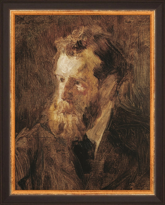 Framed EDMOND. Frame: Traditional Black and Gold. Paper: Rag Paper. Art Size: 9x7. Final Size: 10'' X 8''