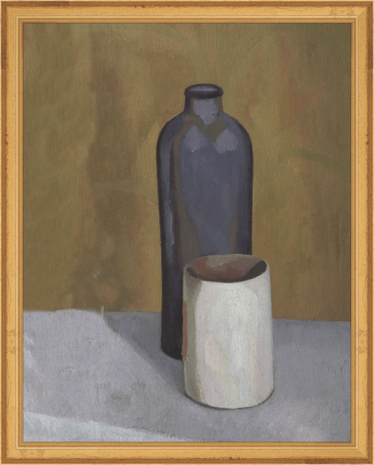 Framed Still Life Vases. Frame: Traditional Gold. Paper: Rag Paper. Art Size: 14x11. Final Size: 15'' X 12''