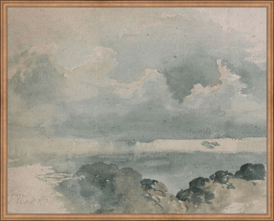 Framed Watercolor Cloud Study. Frame: Timeless Bronze. Paper: Rag Paper. Art Size: 24x30. Final Size: 25'' X 31''