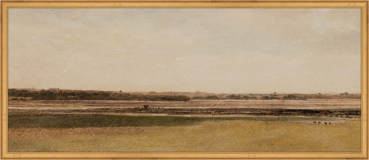 Uploaded Art:34x14 Rust Meadow.jpg. Frame: Traditional Gold. Paper: Rag Paper. Art Size: 14x34. Final Size: 15'' X 35''
