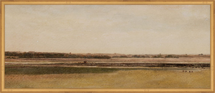 Uploaded Art:34x14 Rust Meadow.jpg. Frame: Traditional Gold. Paper: Rag Paper. Art Size: 14x34. Final Size: 15'' X 35''