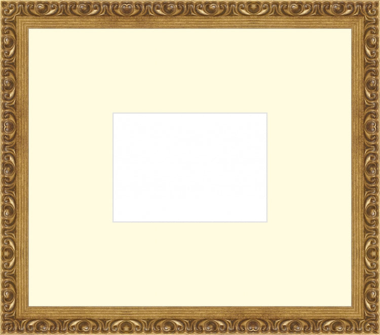 Gold Ornate Frame. Opening Size: 5x7. Final Size: 15'' X 17''