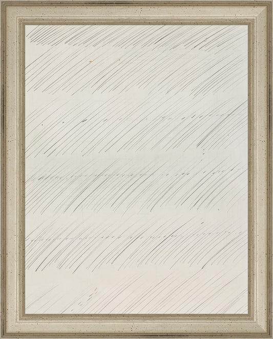 Framed Scribbles II. Frame: Traditional Silver. Paper: Rag Paper. Art Size: 9x7. Final Size: 10'' X 8''
