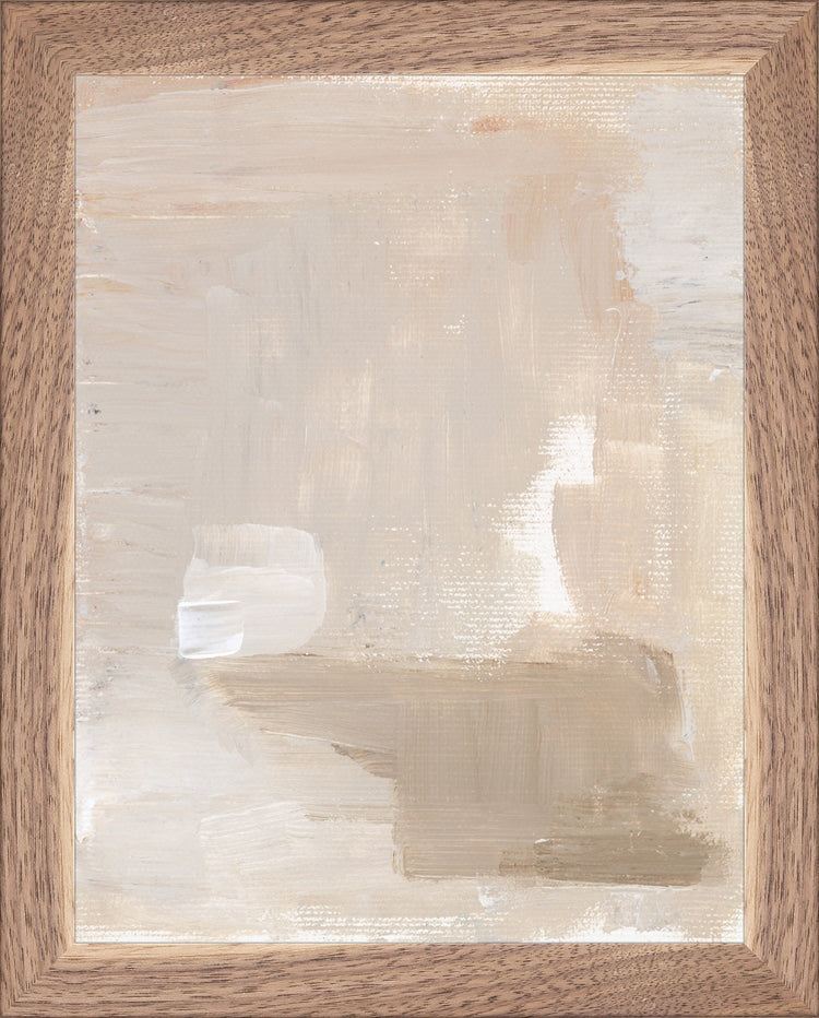 Framed Abstract Blush. Frame: Natural Walnut. Paper: Rag Paper. Art Size: 9x7. Final Size: 10'' X 8''