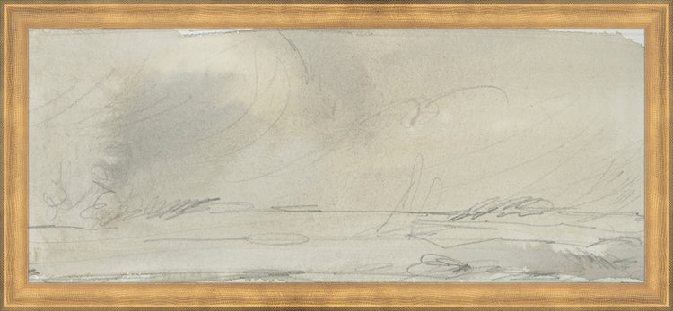 Framed Watercolor Landscape Study II. Frame: Timeless Gold. Paper: Rag Paper. Art Size: 8x19. Final Size: 9'' X 20''