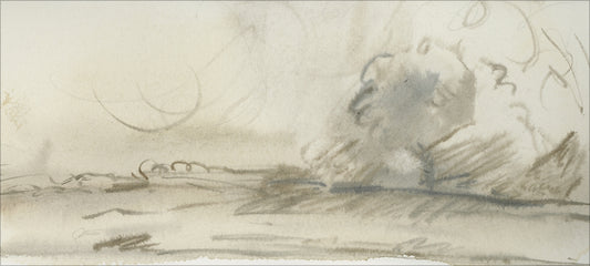 Framed Watercolor Landscape Study I. Frame: No Frame. Paper: Rag Paper. Art Size: 9x20. Final Size: 9'' X 20''