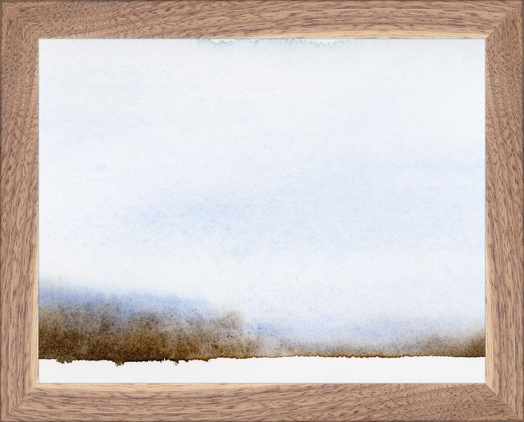 Framed Moody Winter. Frame: Natural Walnut. Paper: Rag Paper. Art Size: 7x9. Final Size: 8'' X 10''