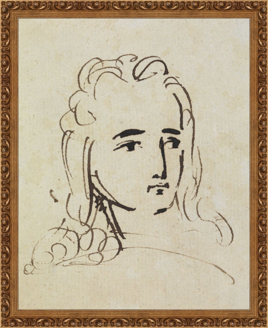 Uploaded Art:sketch of a man.jpg. Frame: Gold Ornate. Paper: Rag Paper. Art Size: 20x16. Final Size: 22'' X 18''