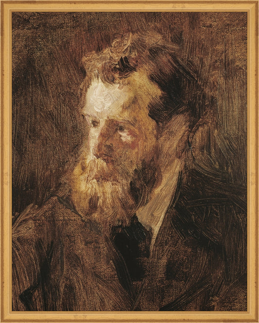 Framed EDMOND. Frame: Traditional Gold. Paper: Rag Paper. Art Size: 19x15. Final Size: 20'' X 16''