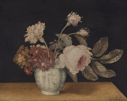 Framed Vintage Vase of Flowers. Frame: No Frame. Paper: Rag Paper. Art Size: 24x30. Final Size: 24'' X 30''