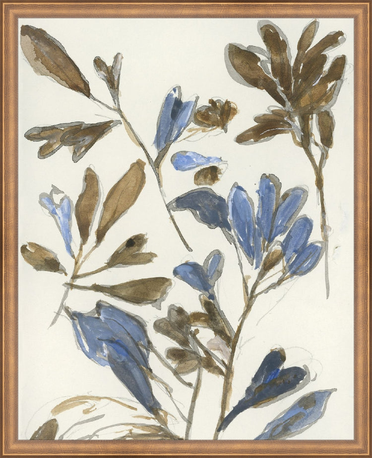 Framed Botanical Color Study. Frame: Timeless Bronze. Paper: Rag Paper. Art Size: 20x16. Final Size: 21'' X 17''