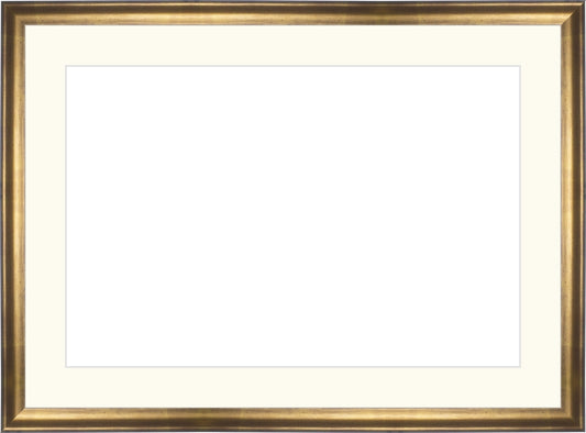 Muted Gold Frame. Opening Size: 10x15. Final Size: 14'' X 19''