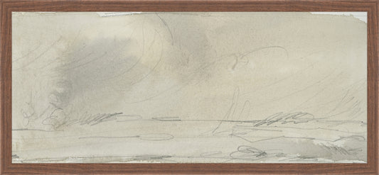 Framed Watercolor Landscape Study II. Frame: Dark Walnut. Paper: Rag Paper. Art Size: 10x23. Final Size: 11'' X 24''